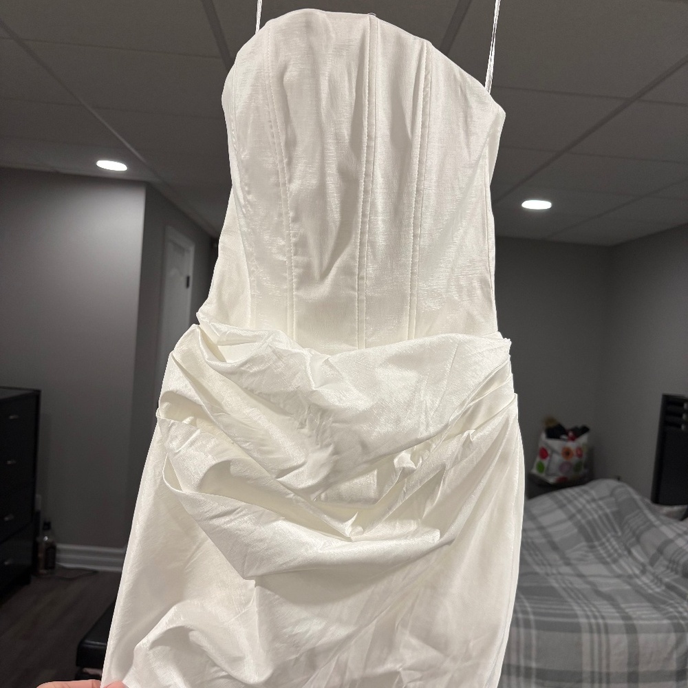 Meshki white Sasha taffeta dress